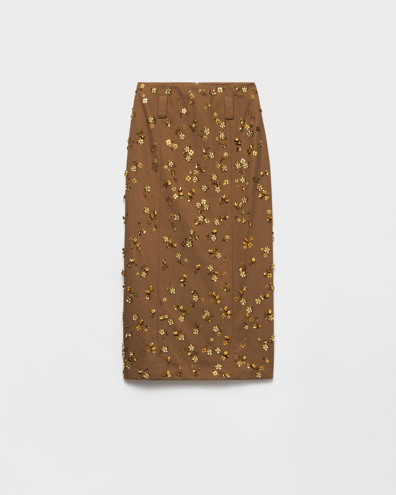 Embroidered chevron midi-skirt 1