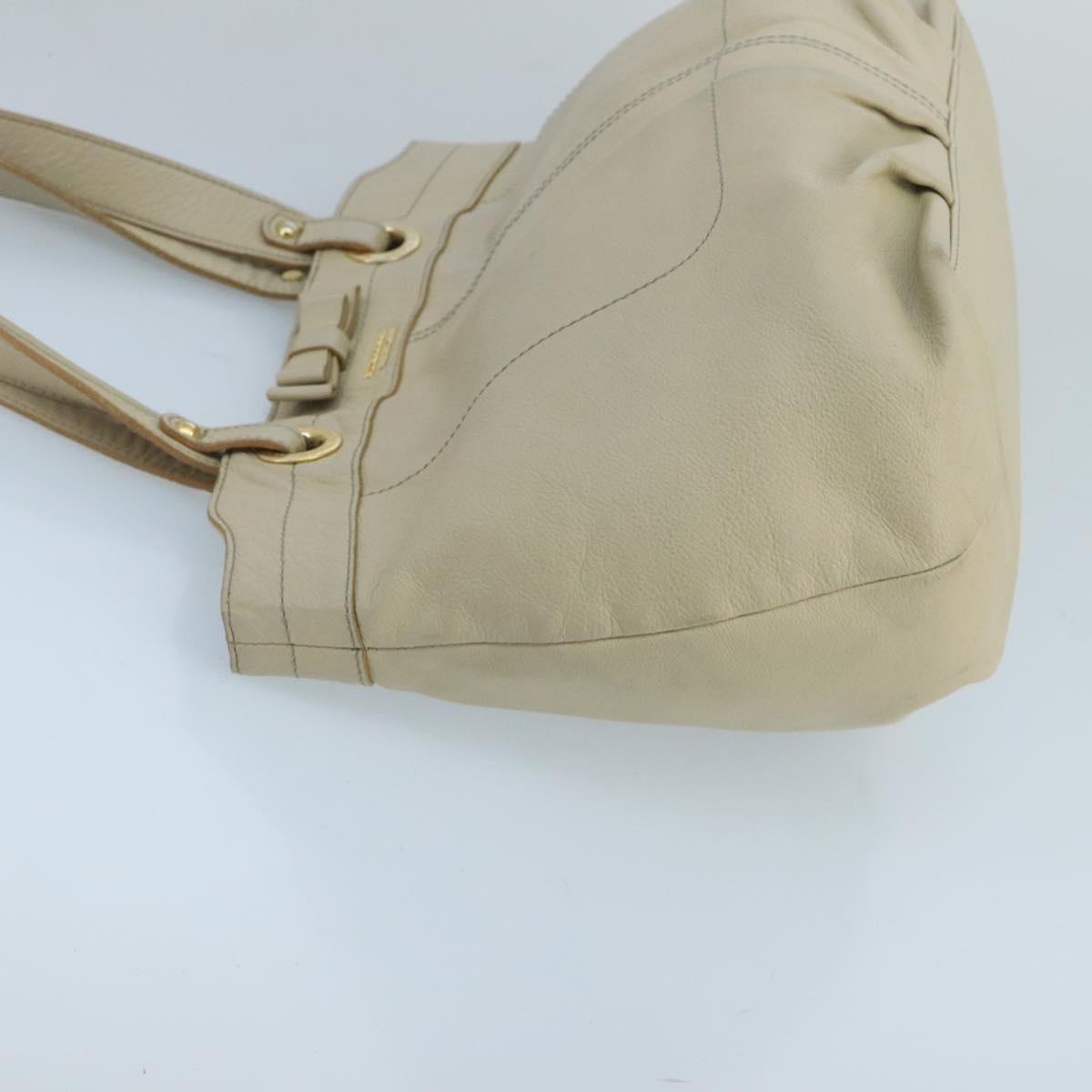 Burberry Tote Bag Leather White - 5