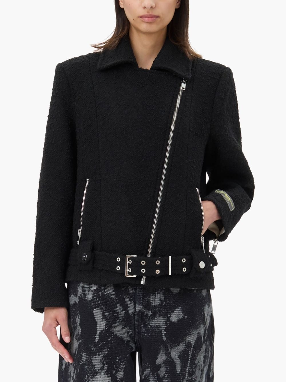 bouclé biker jacket - 5