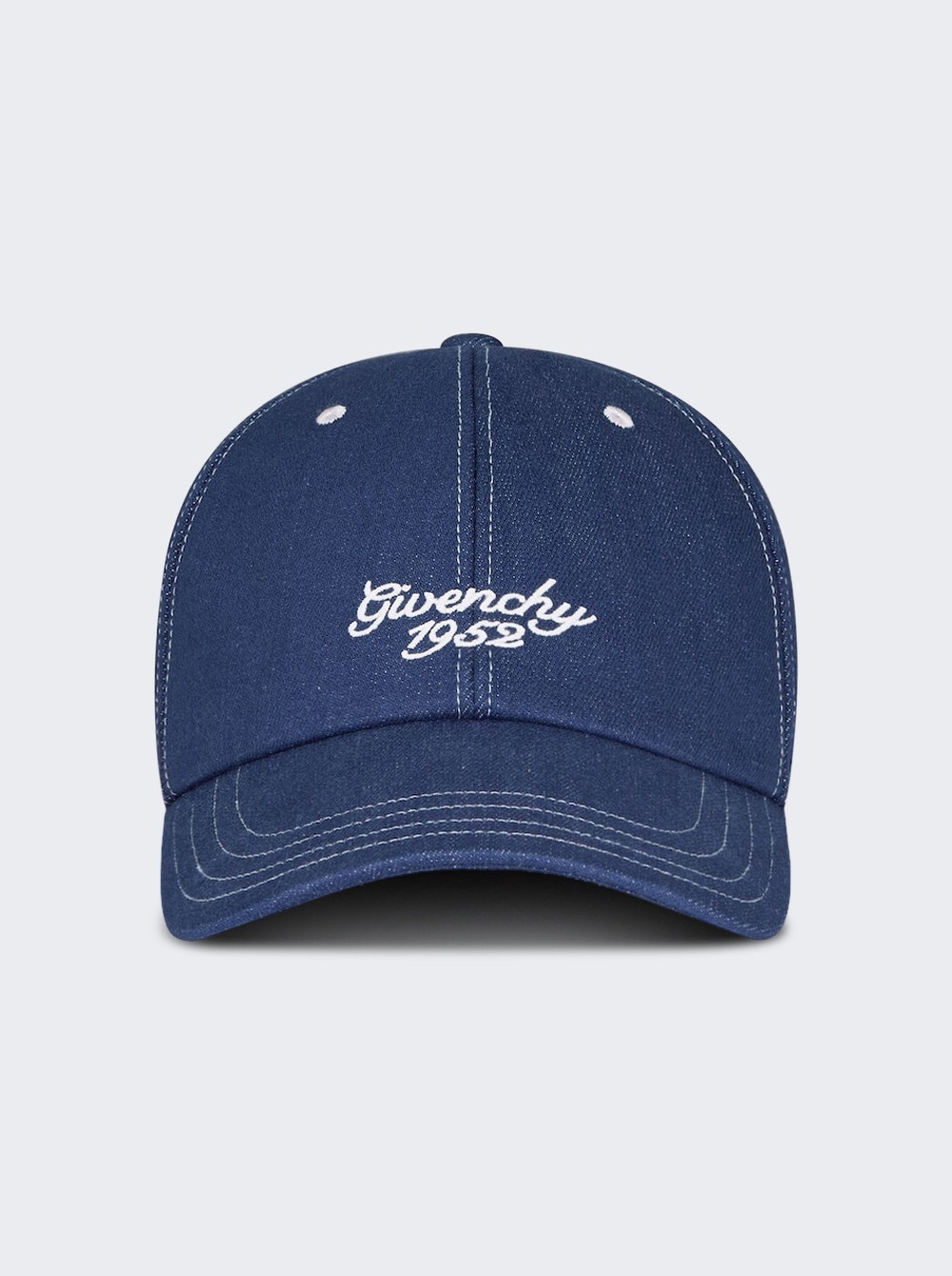 Embroidered Logo Curved Baseball Cap Blue - 1