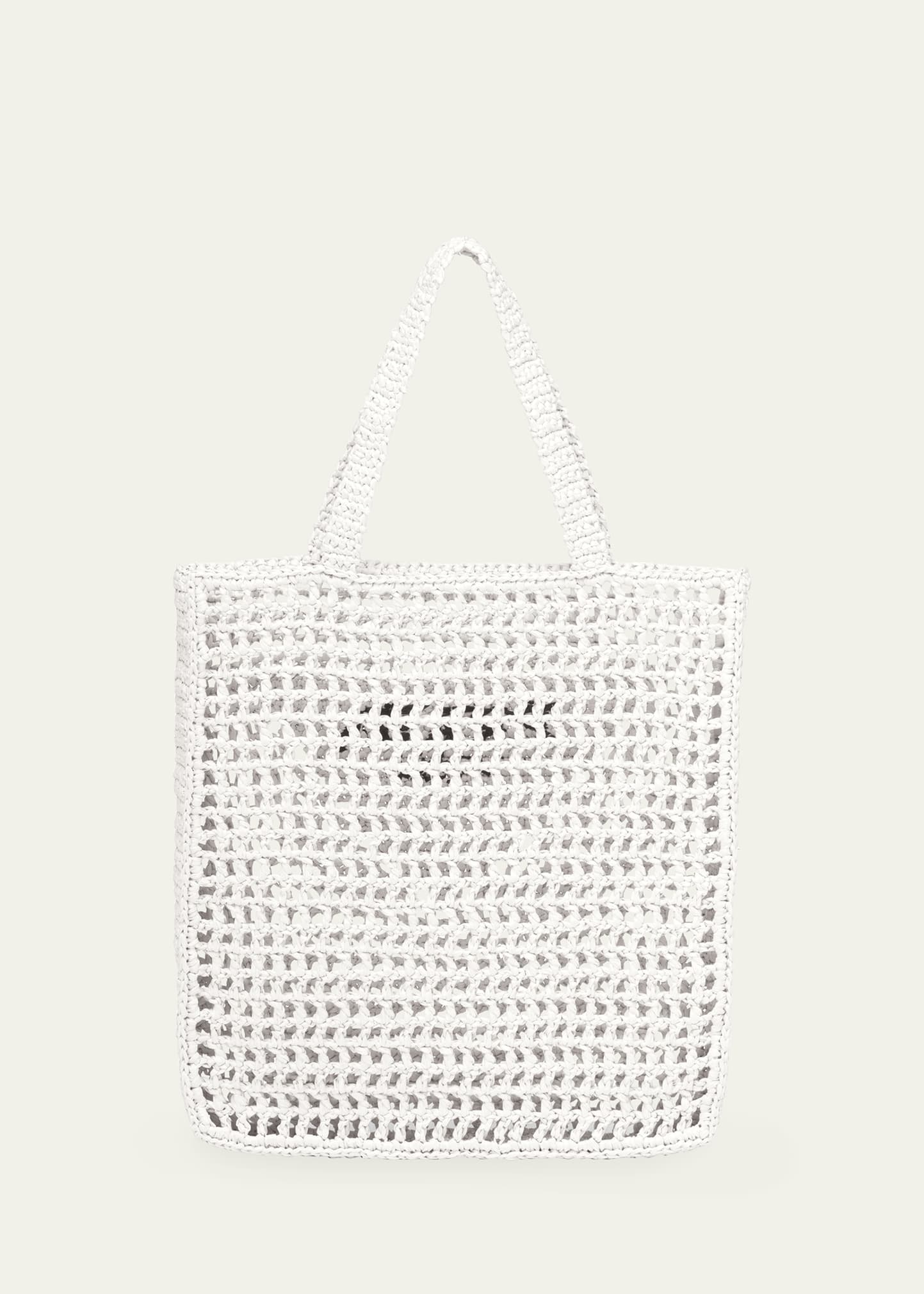 Bicolor Woven Logo Shopper Tote Bag - 3