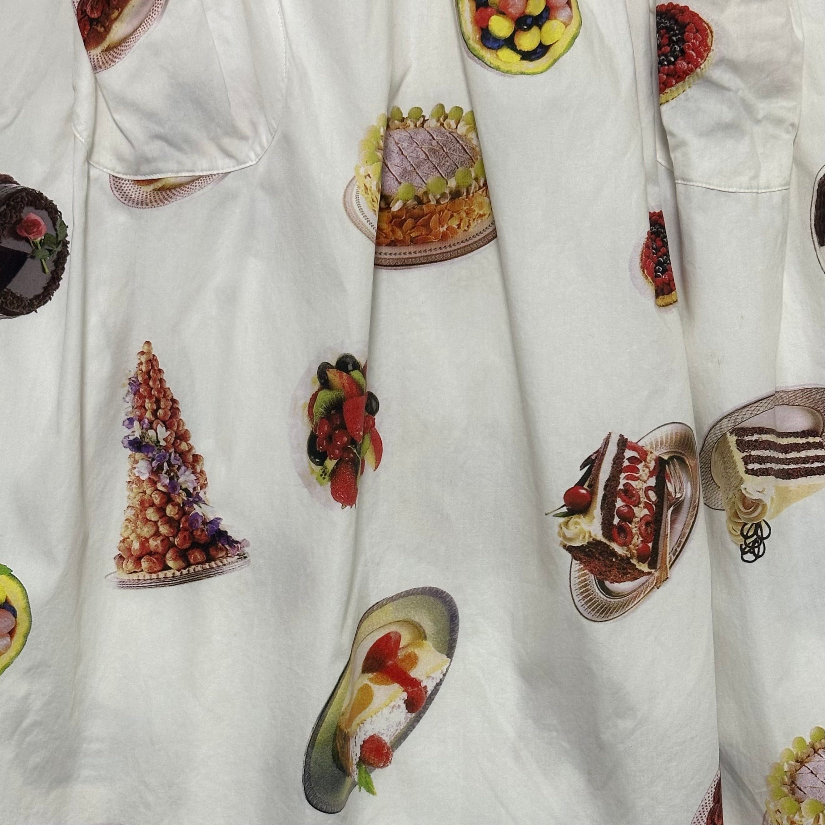 JUNYA WATANABE Spring Summer 2001 Sweet Cake Dessert Print Midi Skirt - 4
