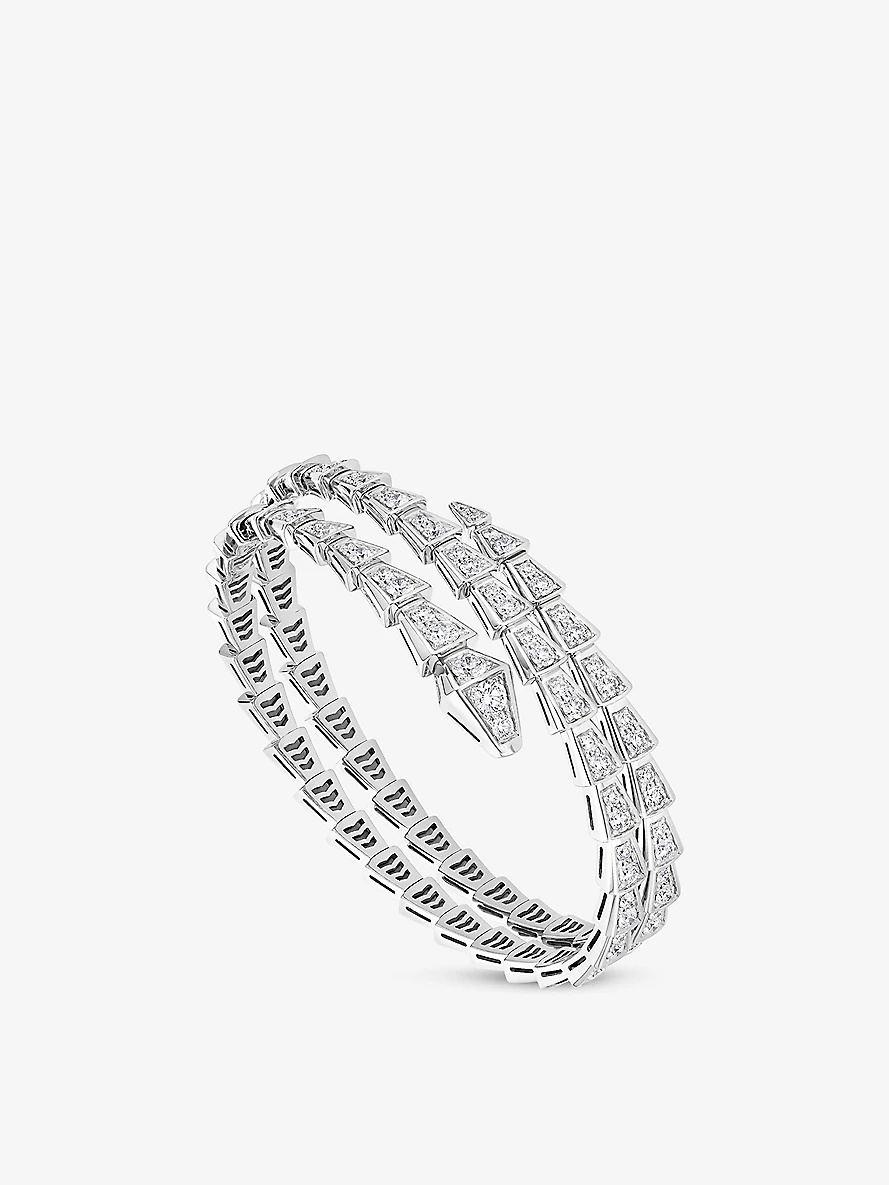 Serpenti Viper 18ct white-gold and 5.89ct brilliant-cut diamond bracelet - 1