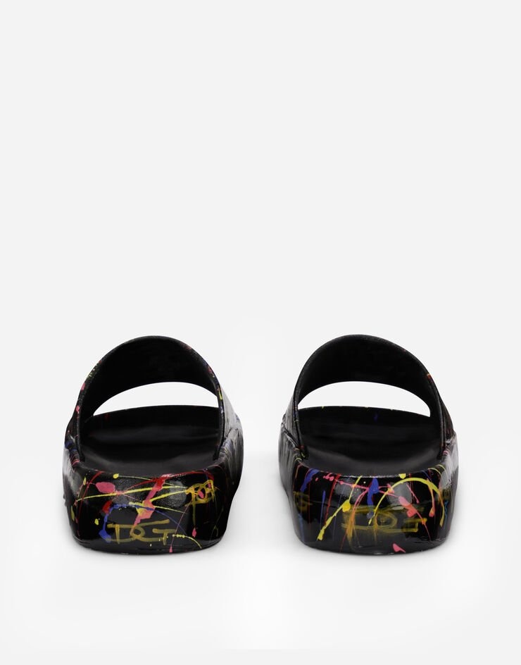 Beachwear sliders with color splash print - 3