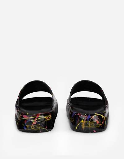 Dolce & Gabbana Beachwear sliders with color splash print outlook