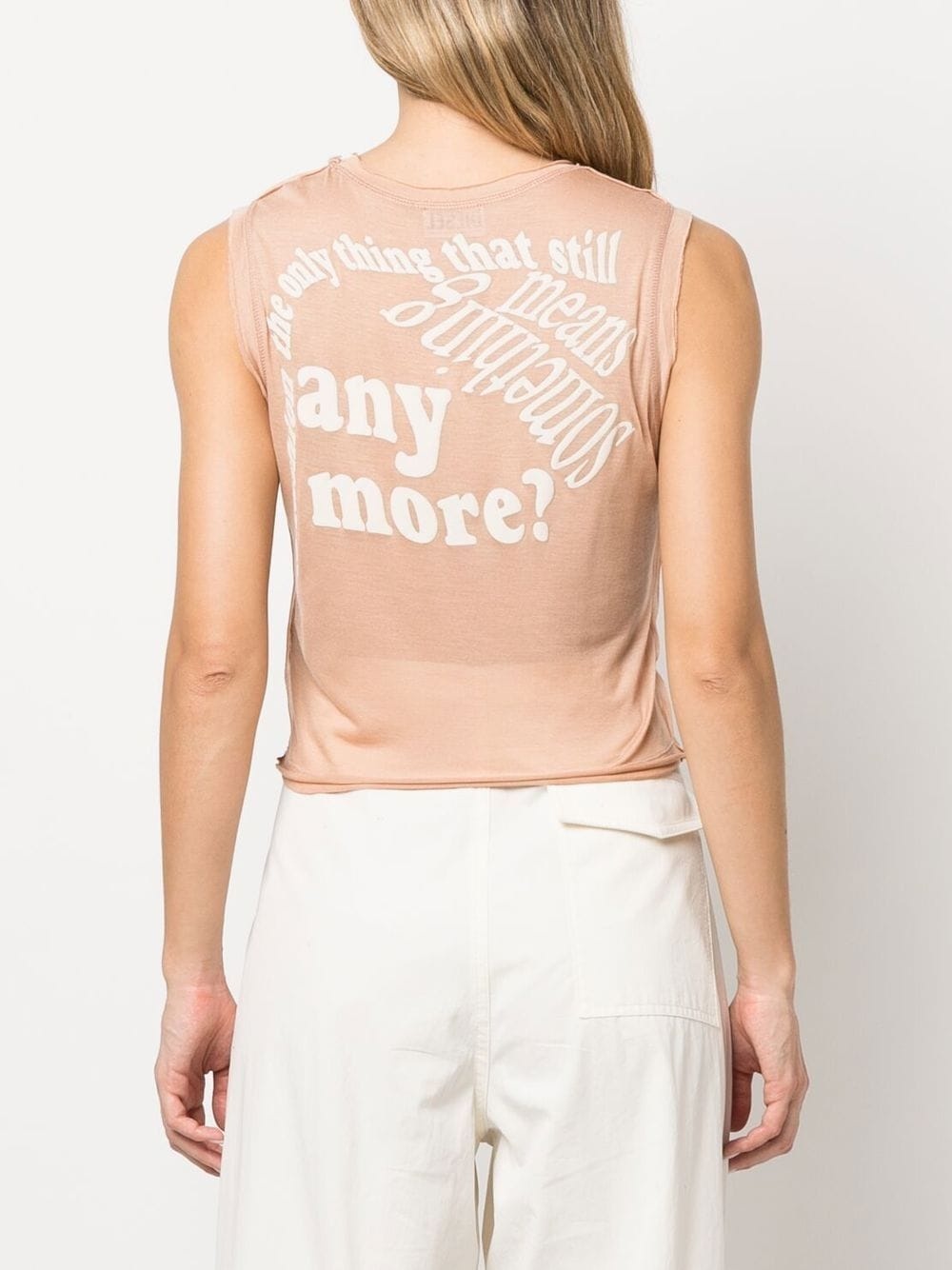 lettering-print sleeveless top - 4