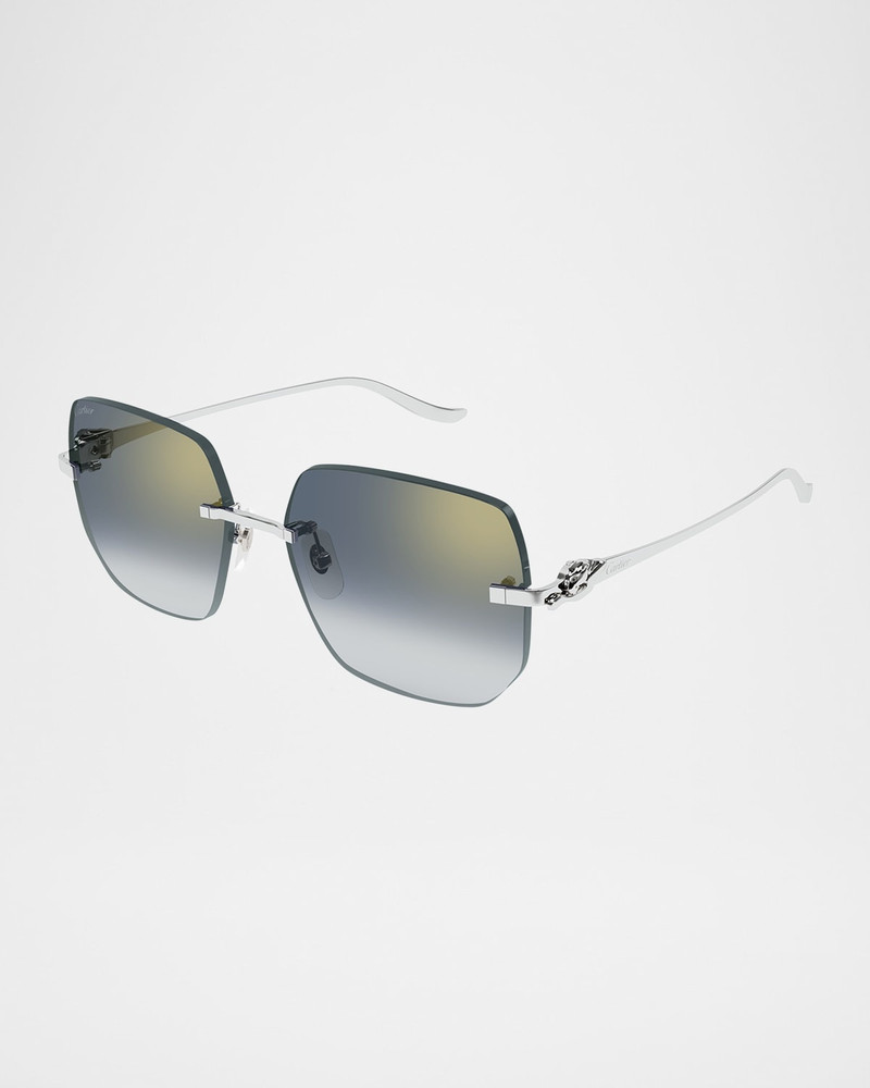 Cartier Rimless Metal Butterfly Sunglasses outlook