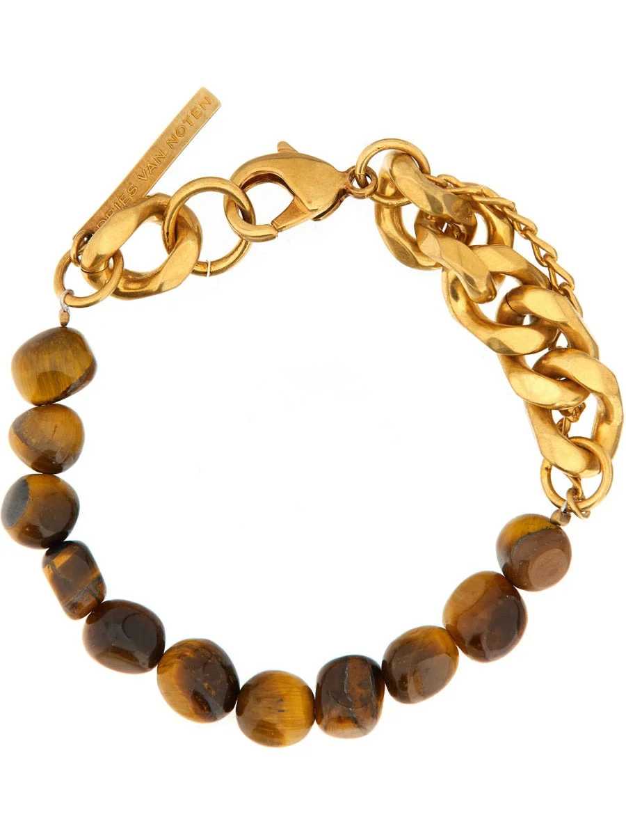 Dries Van Noten Men Chain Bracelet With Stones - 1