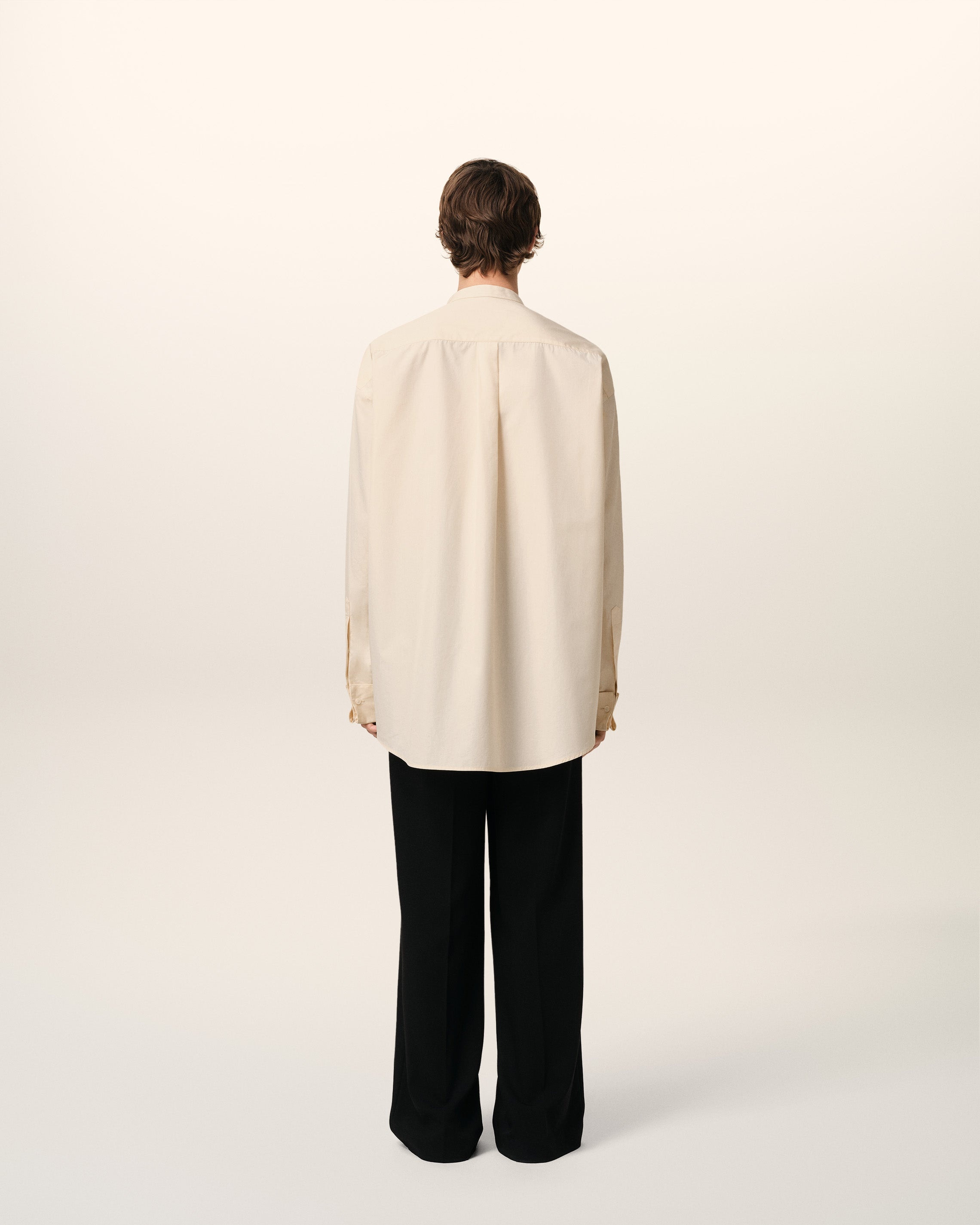BEIGE COTTON OVERSIZED SHIRT - 5