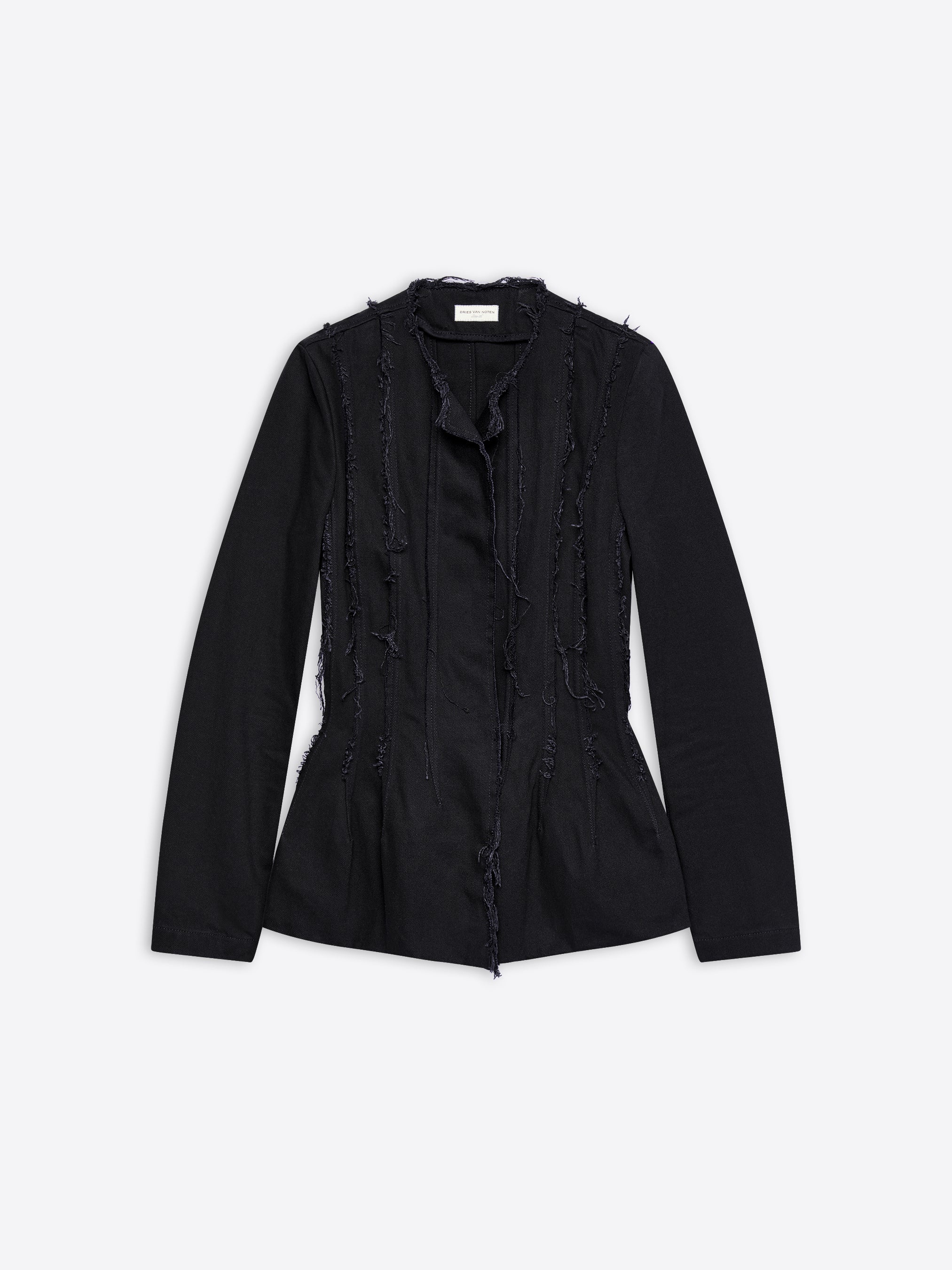 FRINGED DENIM BLAZER - 1