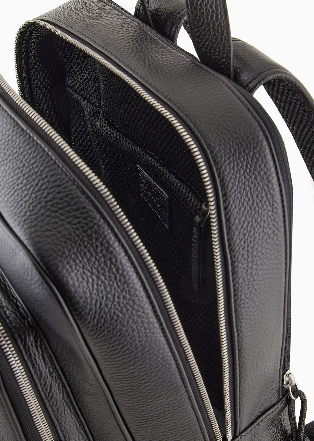 Tumbled-leather backpack with laptop compartment - 4