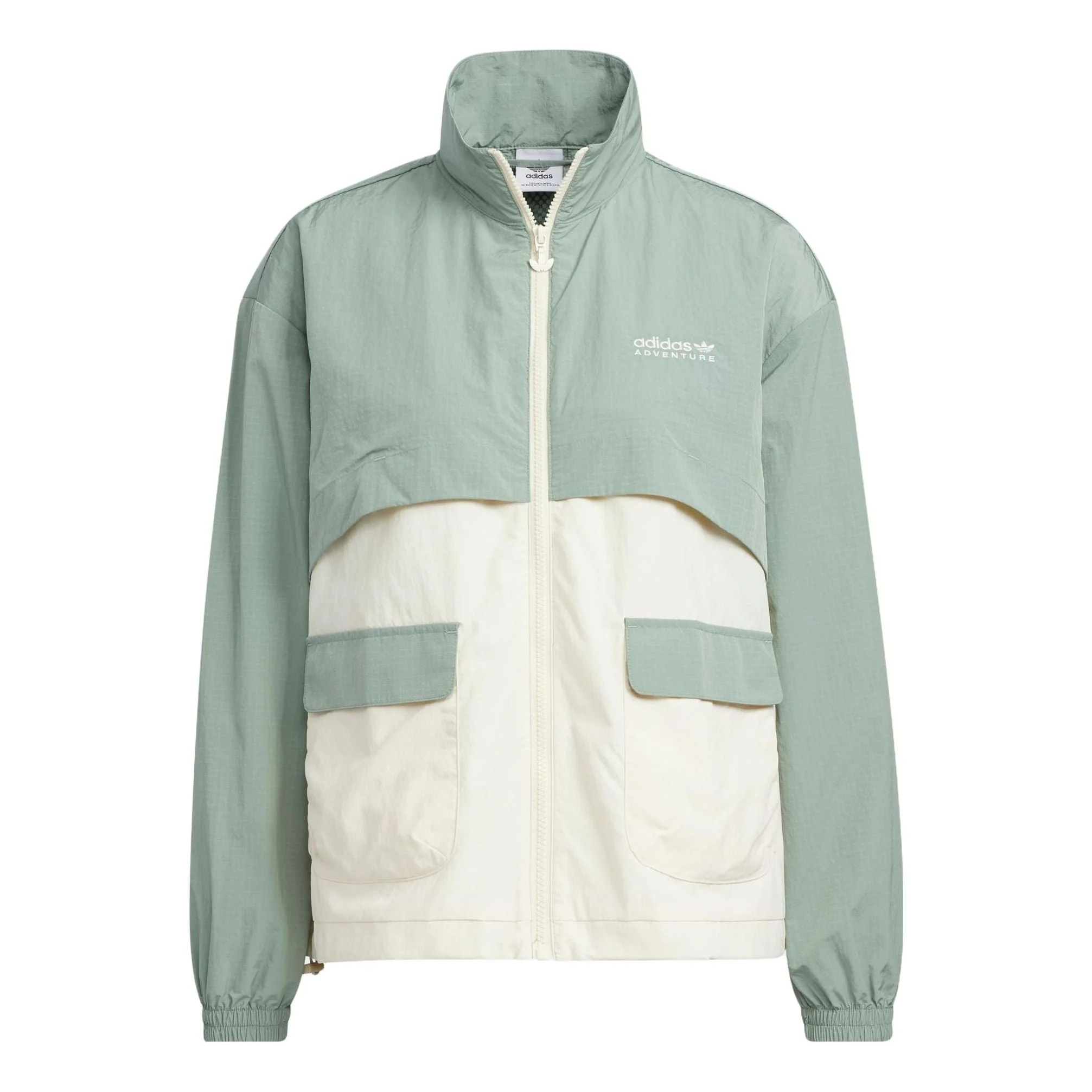 (WMNS) adidas Outdoor Windbreaker 'White Green' IK8618 - 1