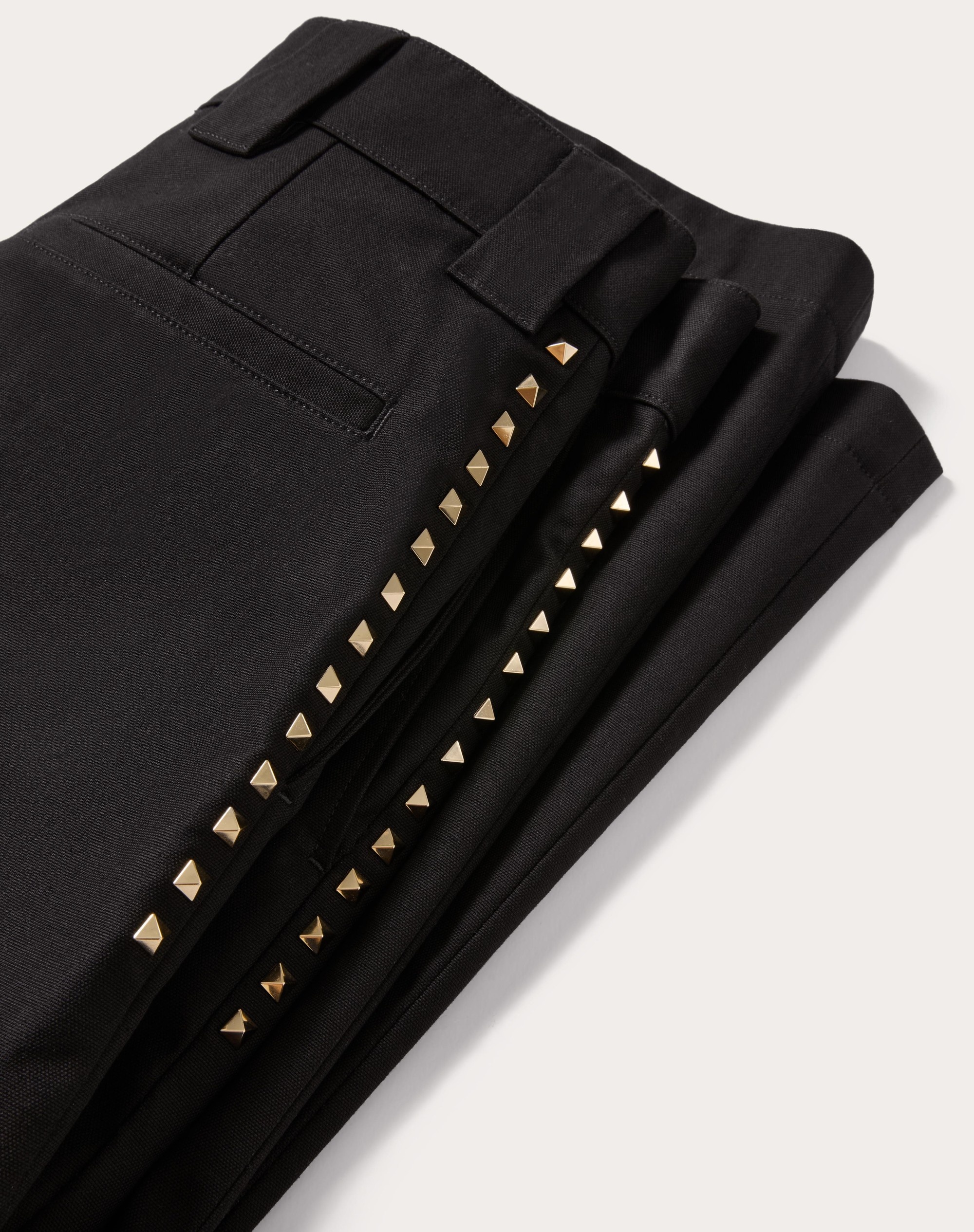 STRETCH COTTON PANTS WITH R.U. DETAILS - 3
