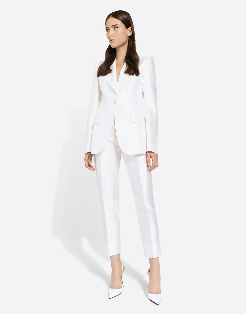 Single-breasted Mikado silk Turlington jacket 5