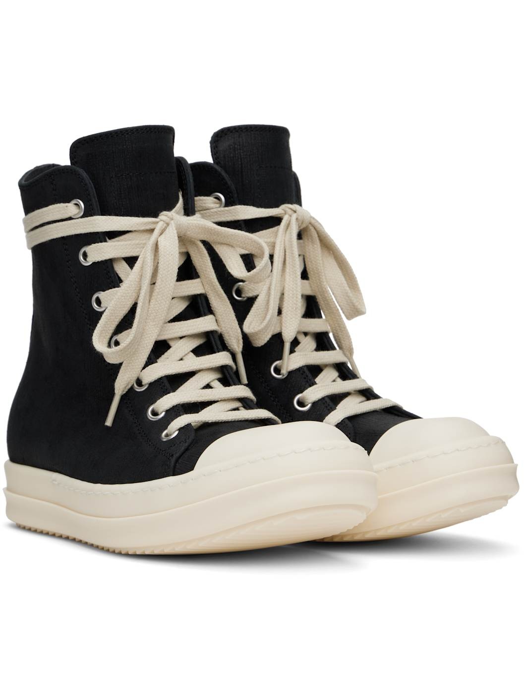 Black Hollywood Bull Leather Sneakers - 4