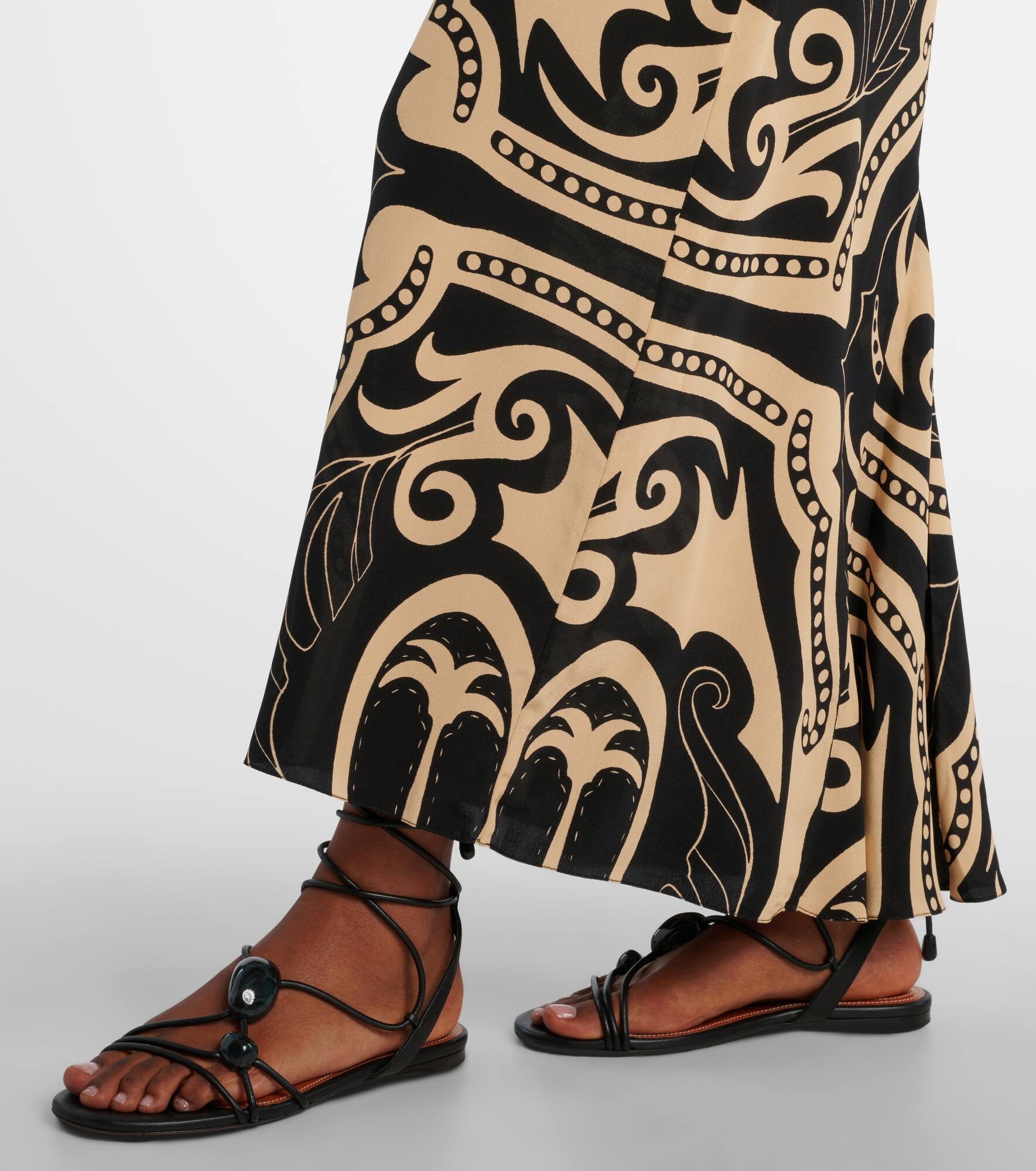 Printed silk maxi dress - 5