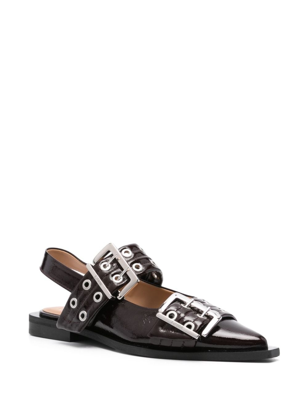 patent buckle ballerina shoes - 2