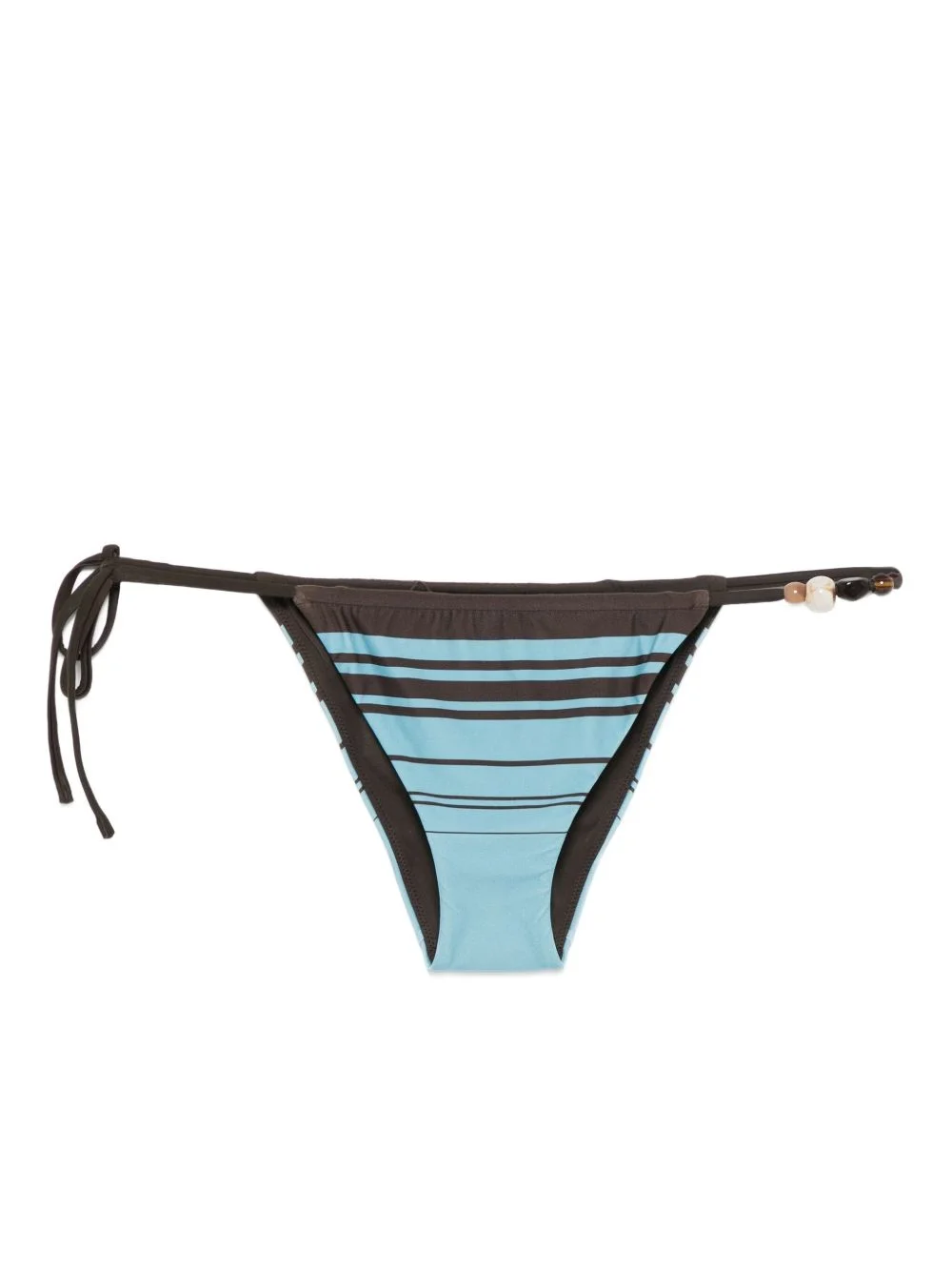 striped tie side bikini bottoms - 1