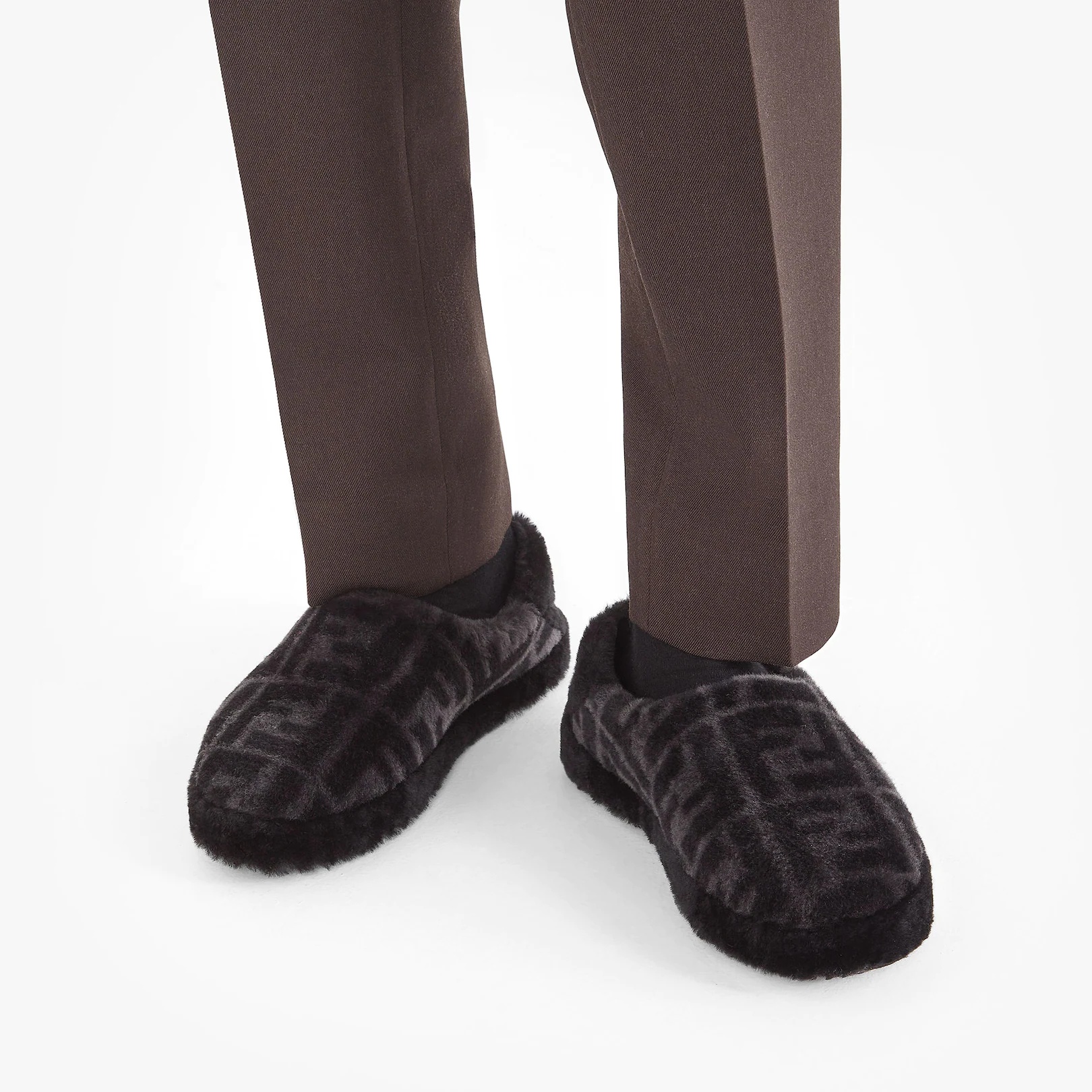 Gray sheepskin mules - 5