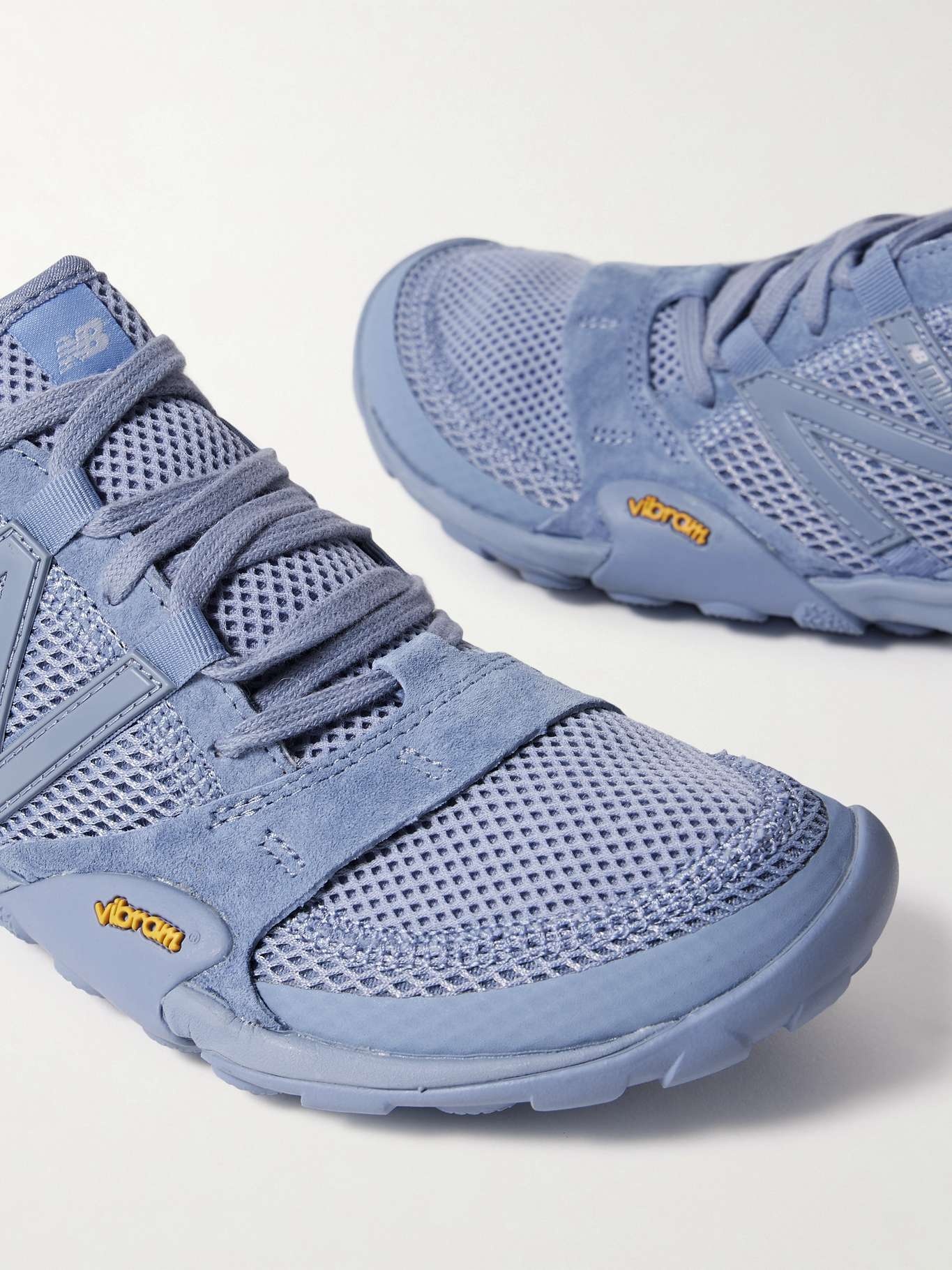 Minimus suede-trimmed mesh sneakers Blue - 4