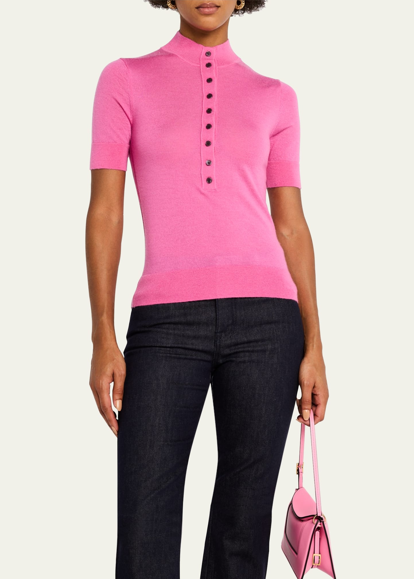 Violette Mock-Neck Cashmere Sweater - 4