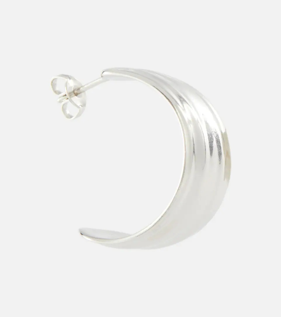 Sterling silver demi-hoop earrings - 2
