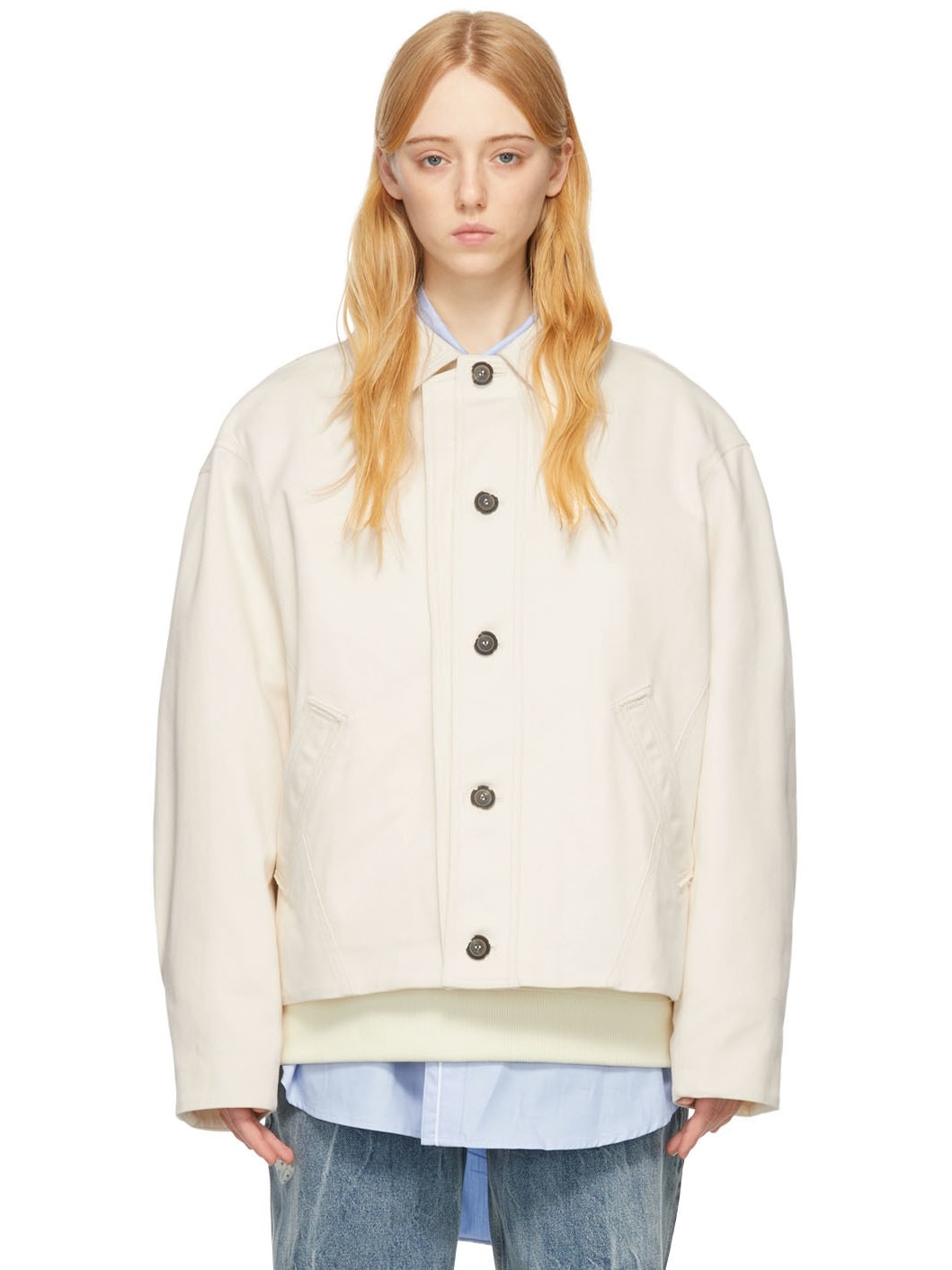 Off-White Cotton Jacket - 1