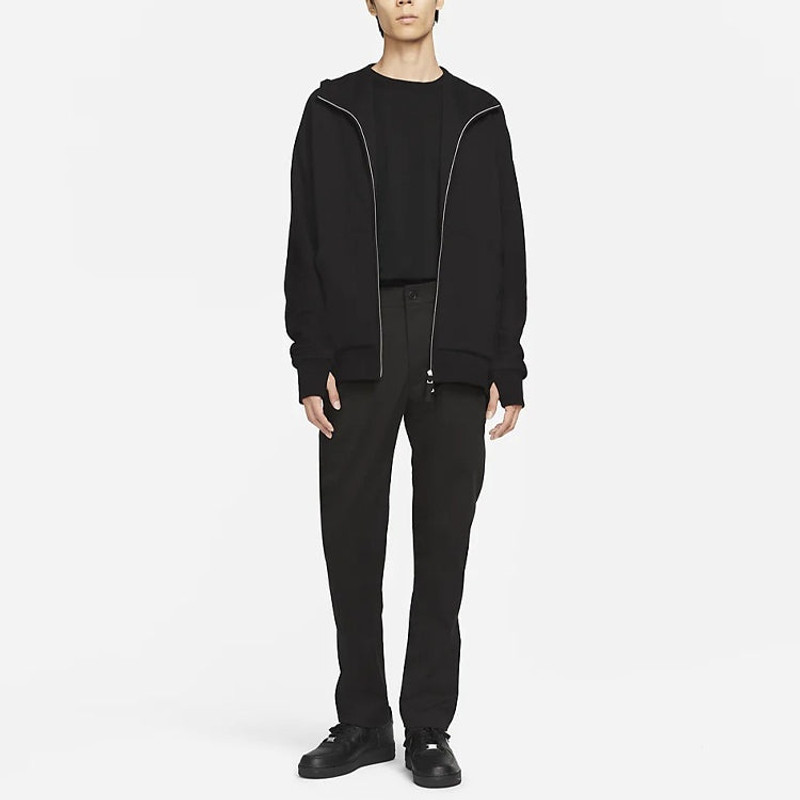 Nike Every Stitch Series Solid Color Zipper Knit Hooded Jacket Black DH2868-010 3