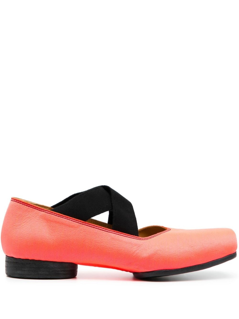 square-toe leather ballerina shoes 1