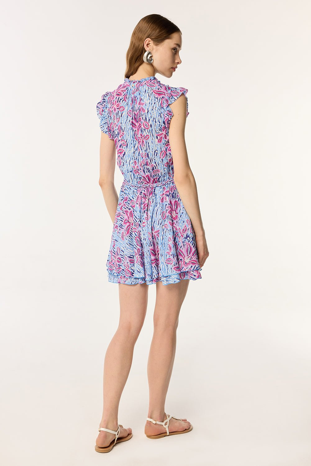 Mini Dress Callie - Blue Exotic Forest - 4