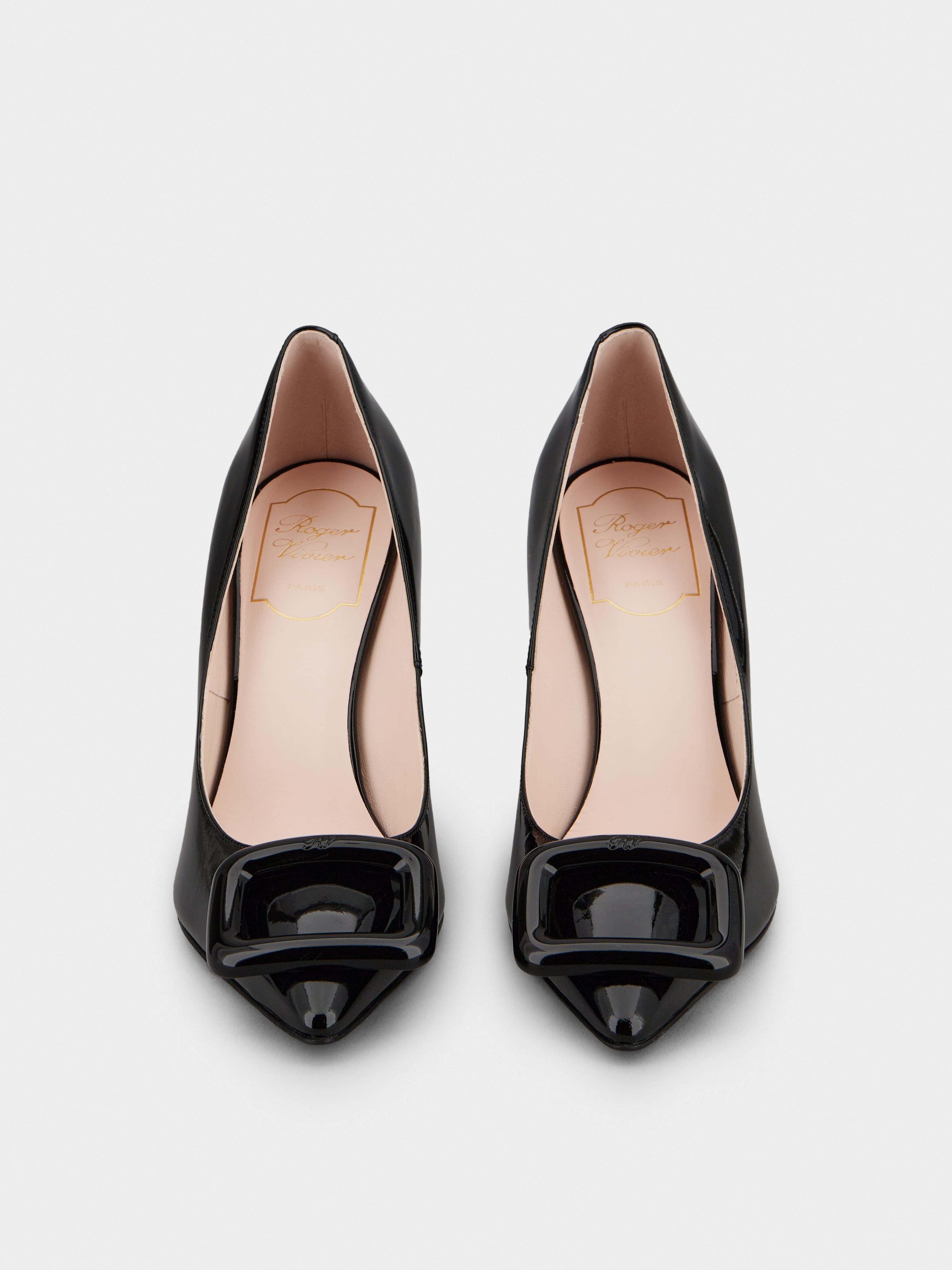 Viv' Choc Lacquered Buckle Pumps in Patent Leather - 7