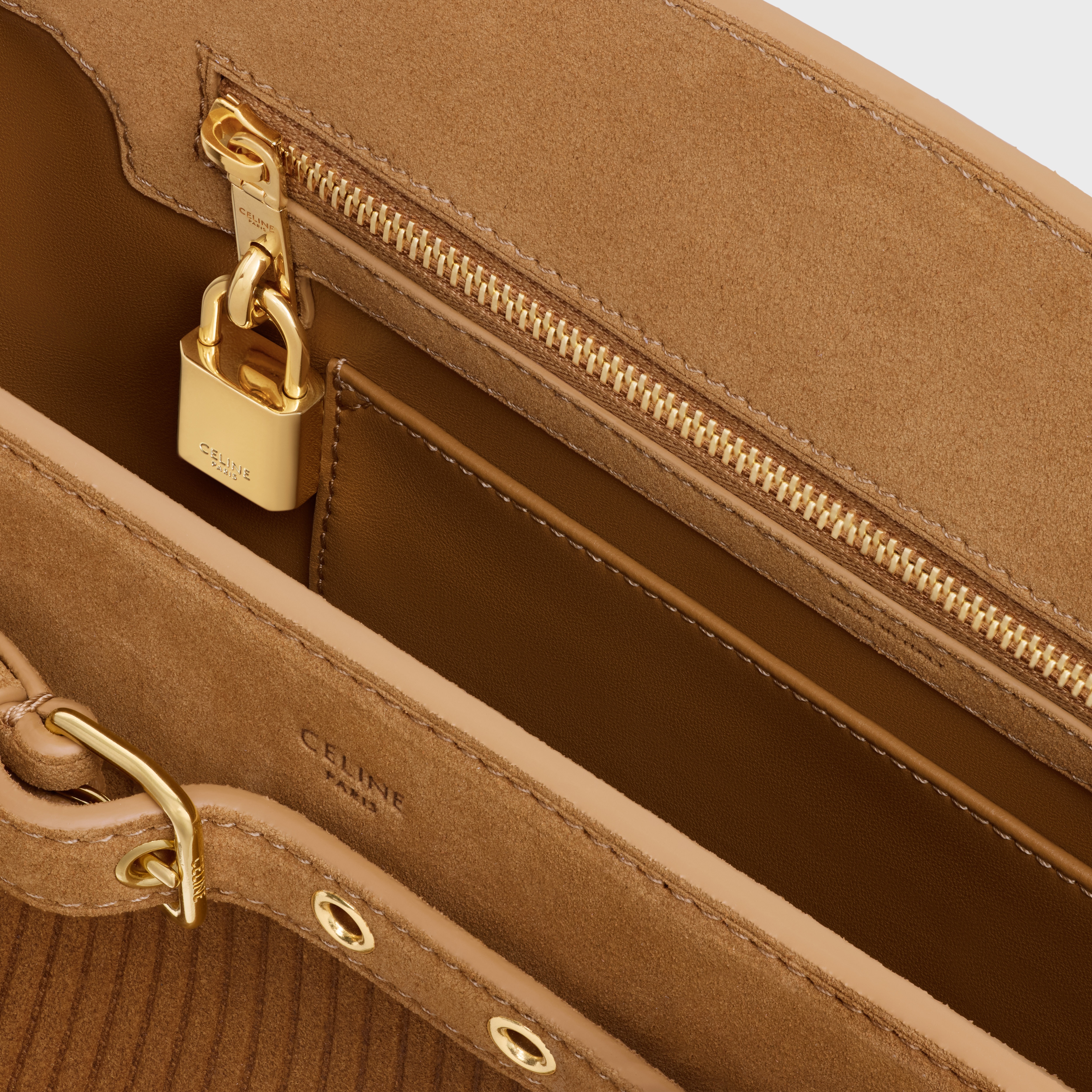 CELINE CONTI BAG in STRIPED SUEDE CALFSKIN - 4