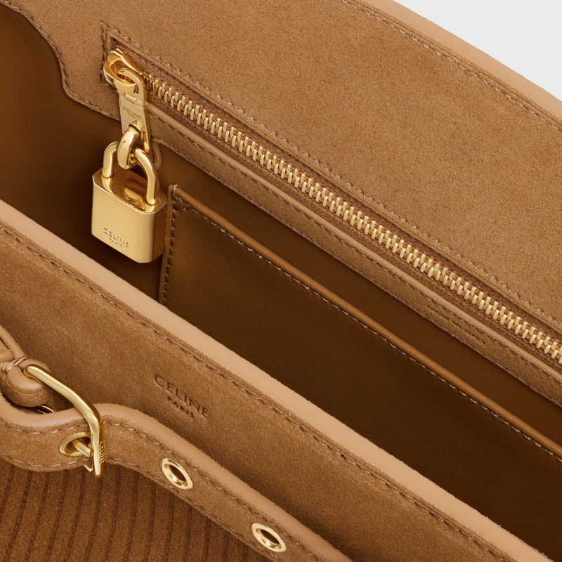 CELINE CONTI BAG in STRIPED SUEDE CALFSKIN 4