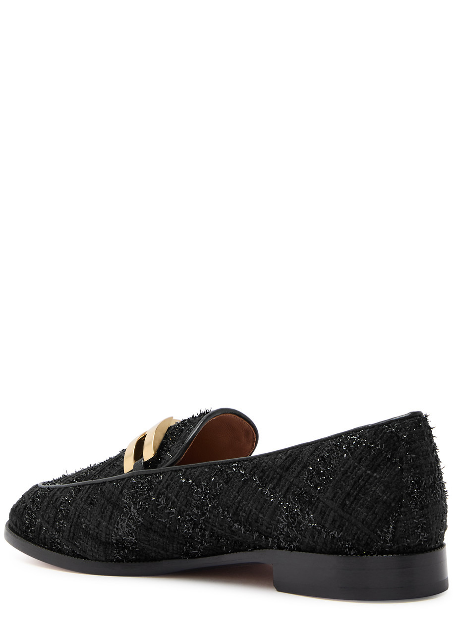 Brandi tinsel-weave tweed loafers - 2