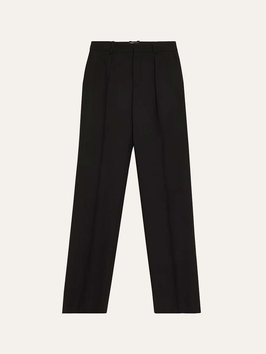 Wool Straight-Leg Suiting Trousers - 1