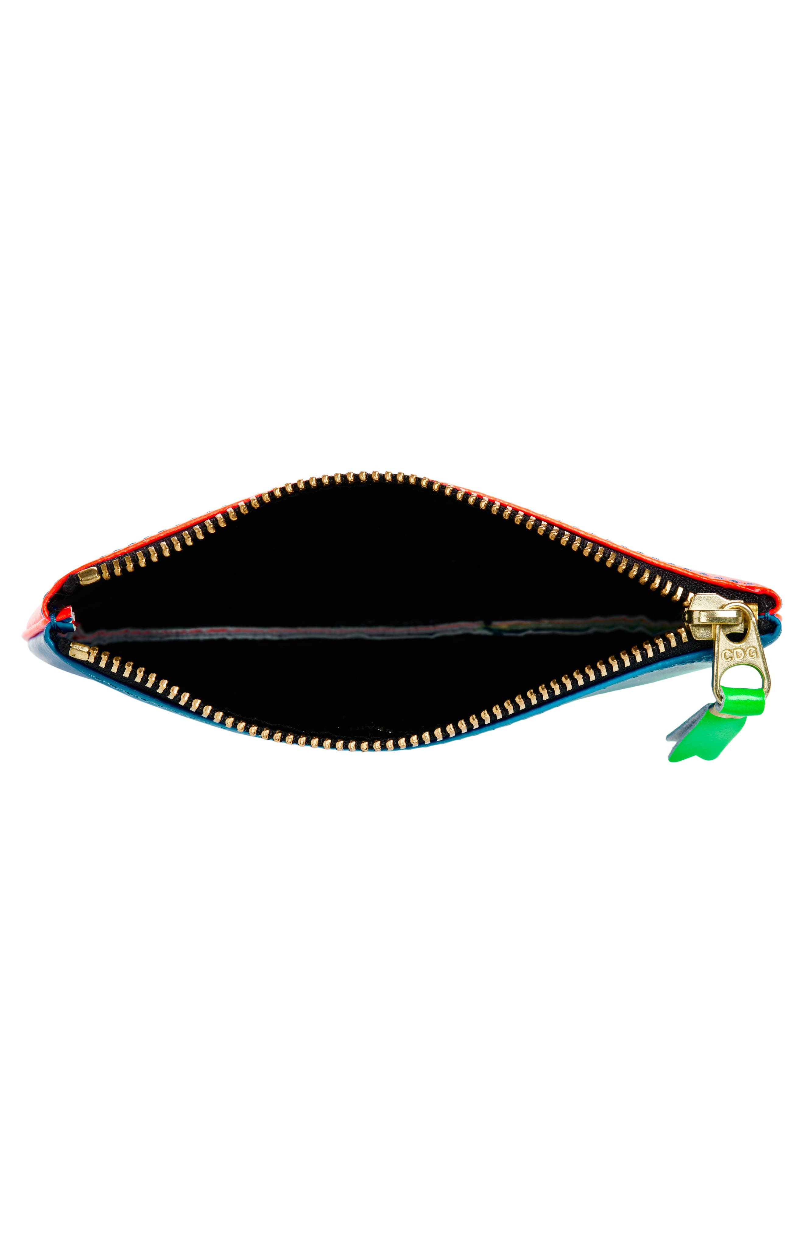 Comme des Garçons Super Fluo Leather Line Zip Pouch in Blue/Orange at Nordstrom - 2