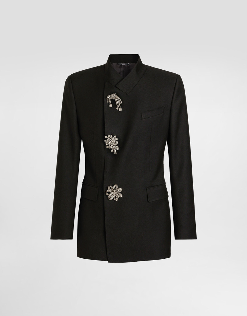 Double-breasted jacket inwool gabardine 1