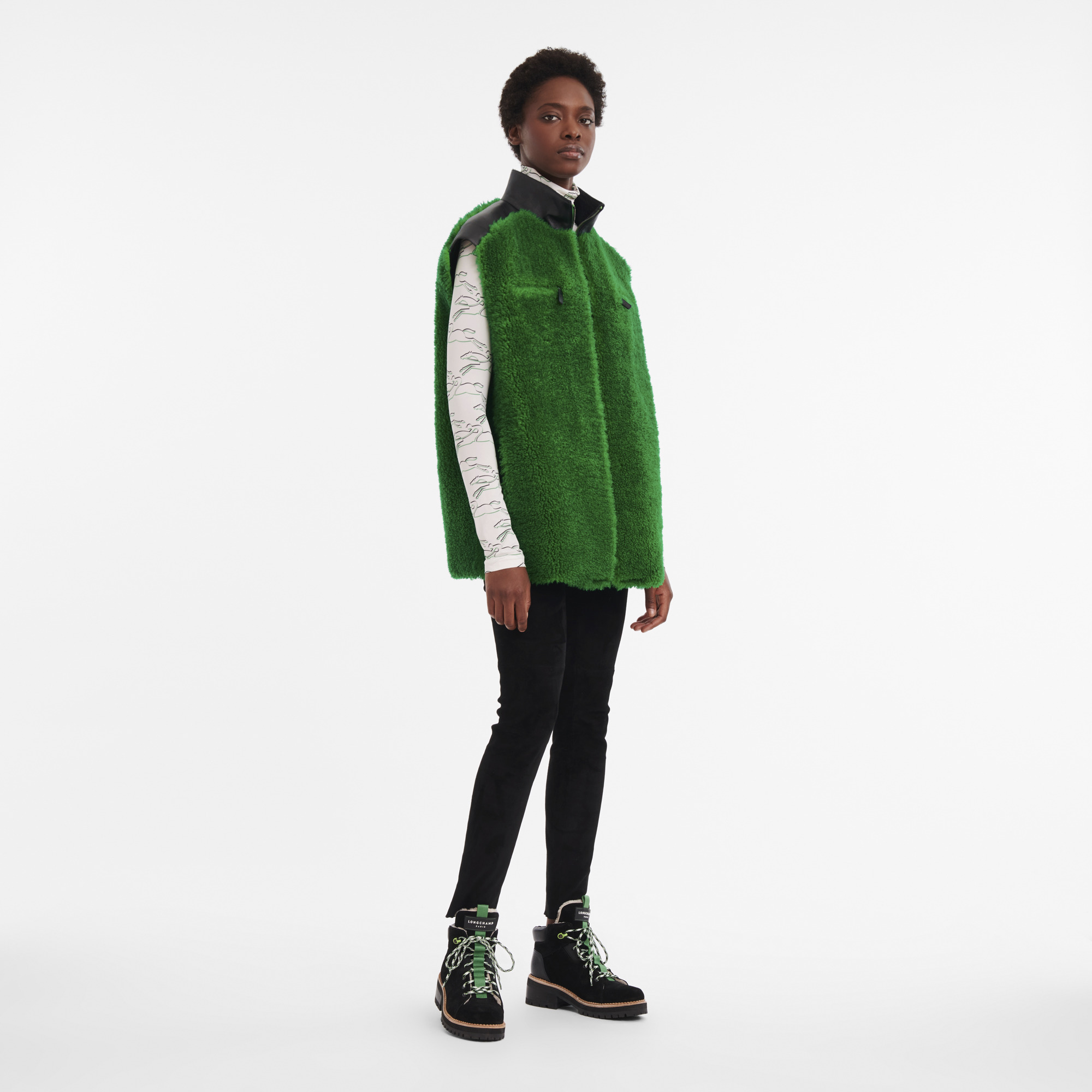 Fall-Winter 2023 Collection Sleeveless cardigan Lawn - Leather - 2