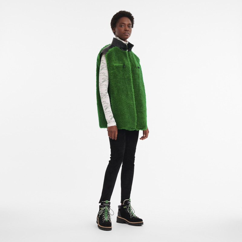 Longchamp Fall-Winter 2023 Collection Sleeveless cardigan Lawn - Leather outlook