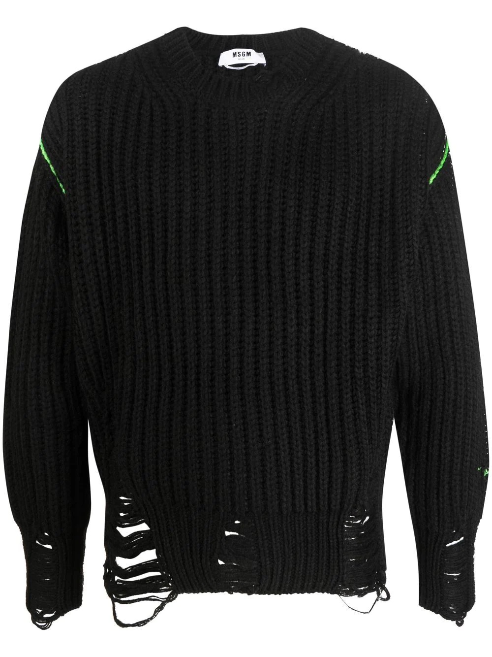 distressed ribbed jumper - 1