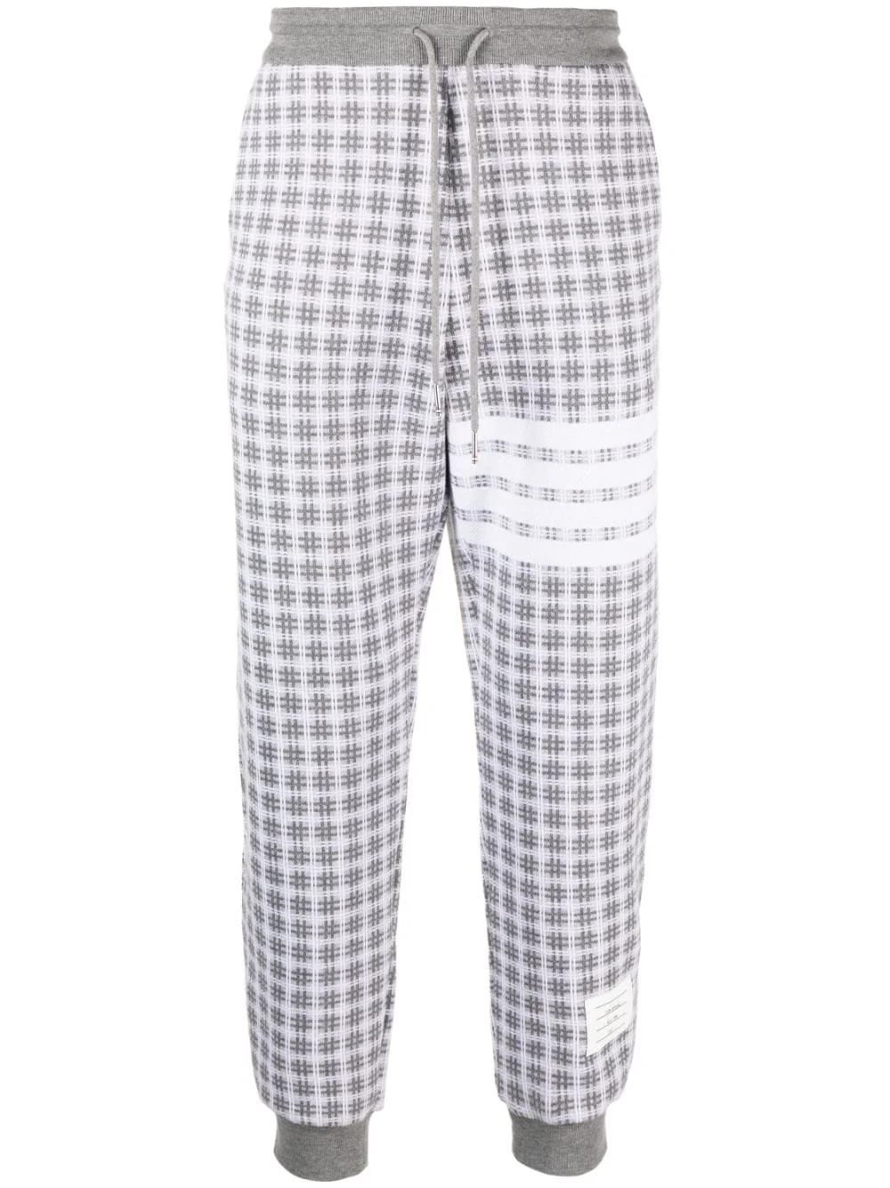 checked jacquard track pants - 1