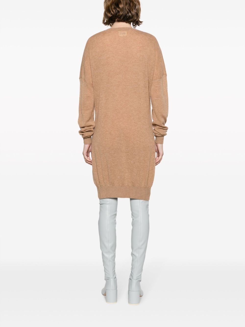 fine-knit V-neck jumper - 4