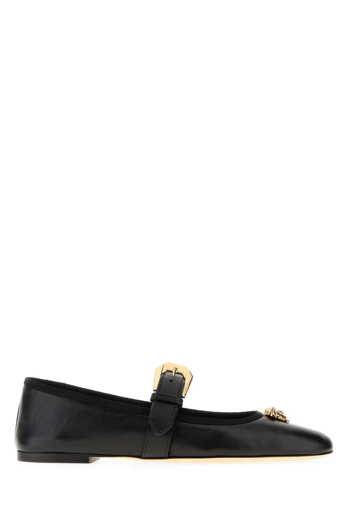 Versace Women Black Nappa Leather Ballerinas - 1