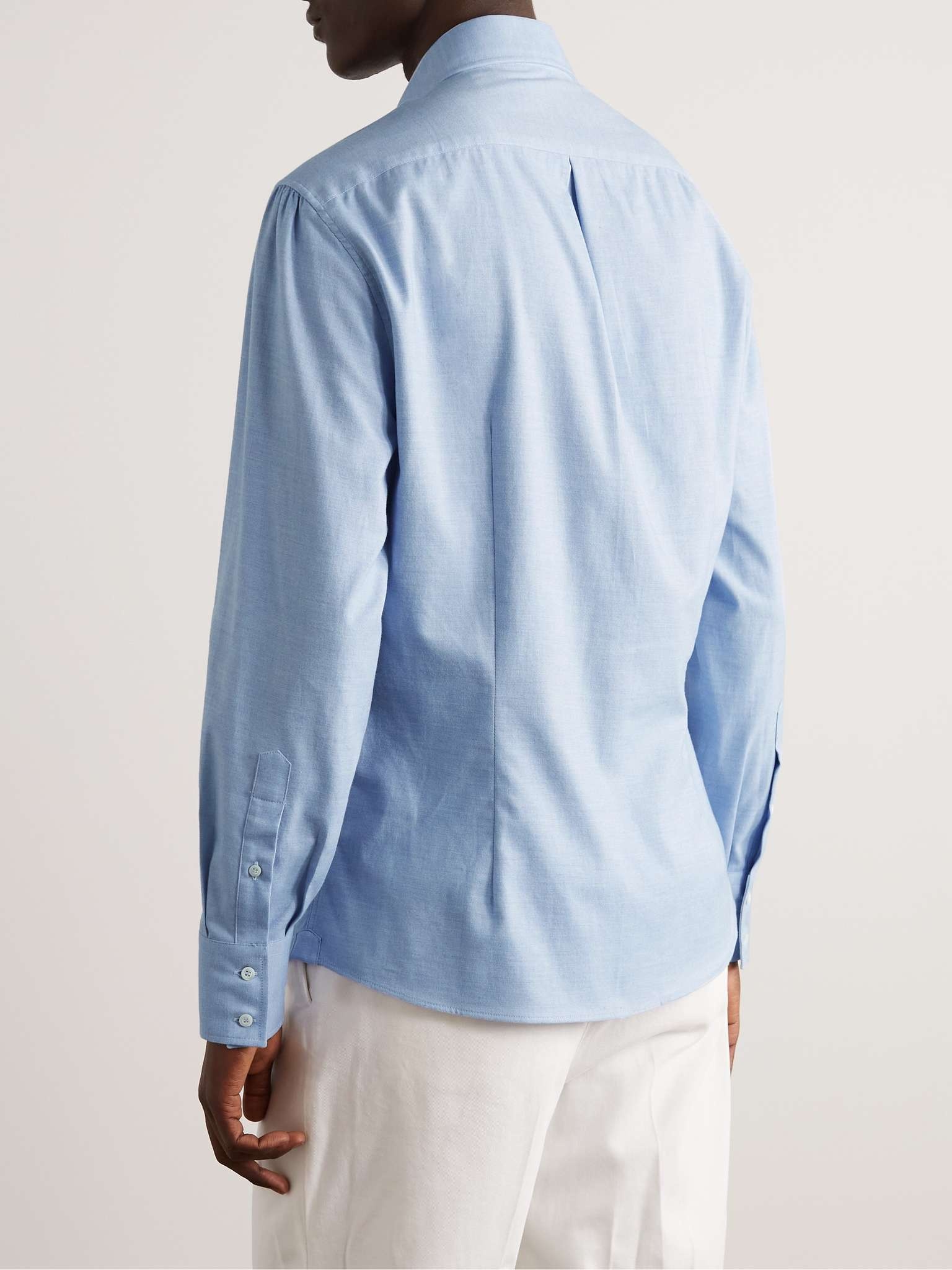 Slim-Fit Button-Down Cotton-Flannel Shirt - 4