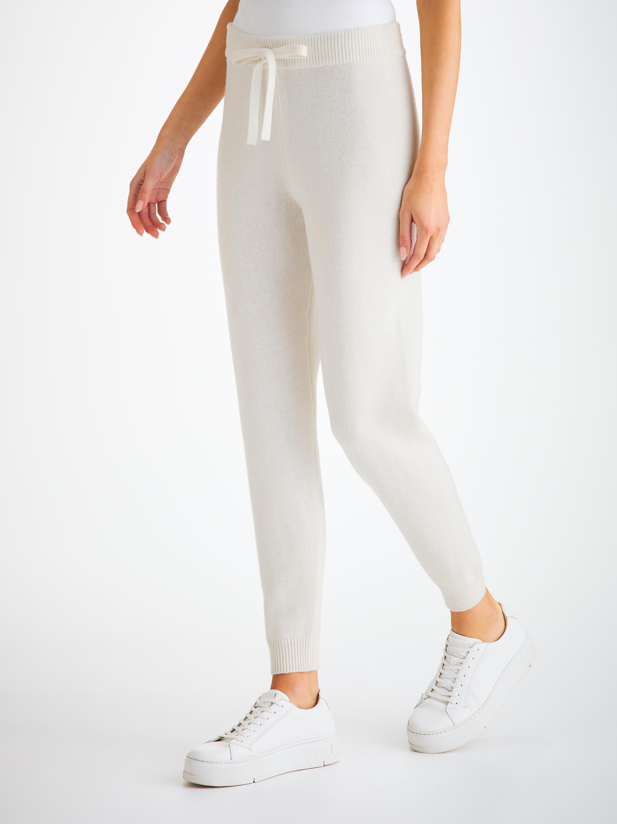 Women's Track Pants Daphne Cashmere White - 2