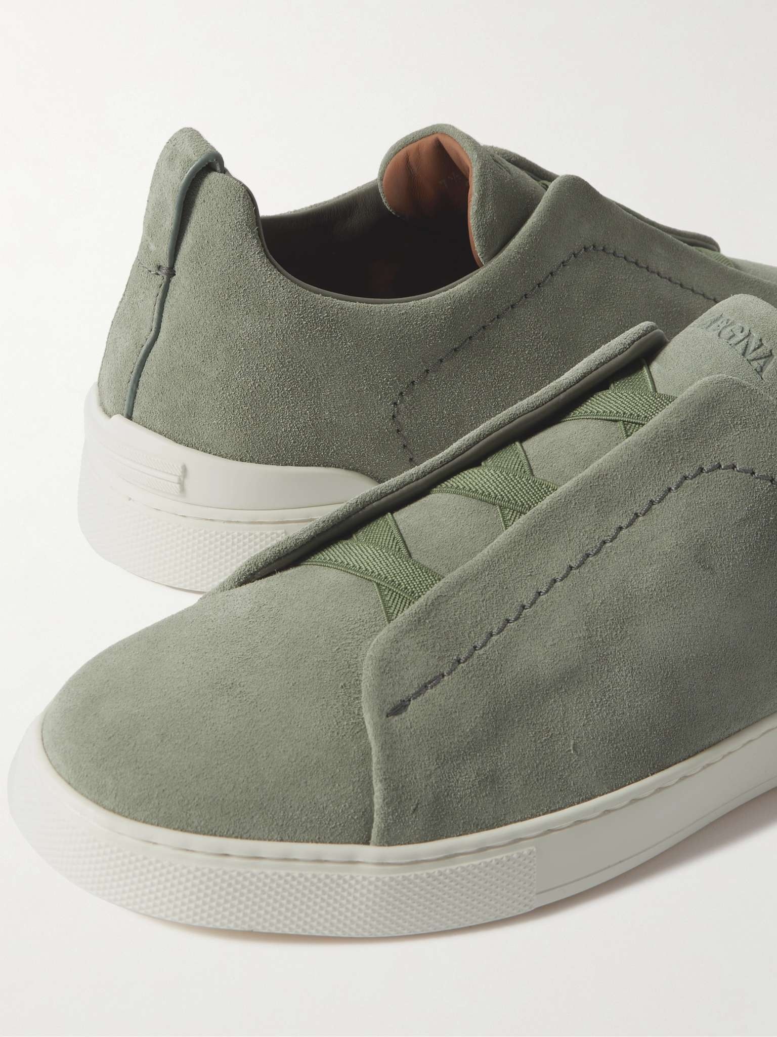 Triple Stitch Suede Sneakers - 6