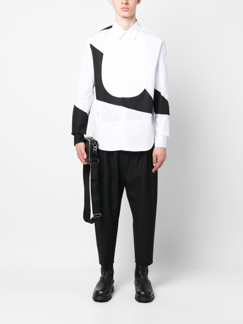 geometric-pattern cotton shirt - 2