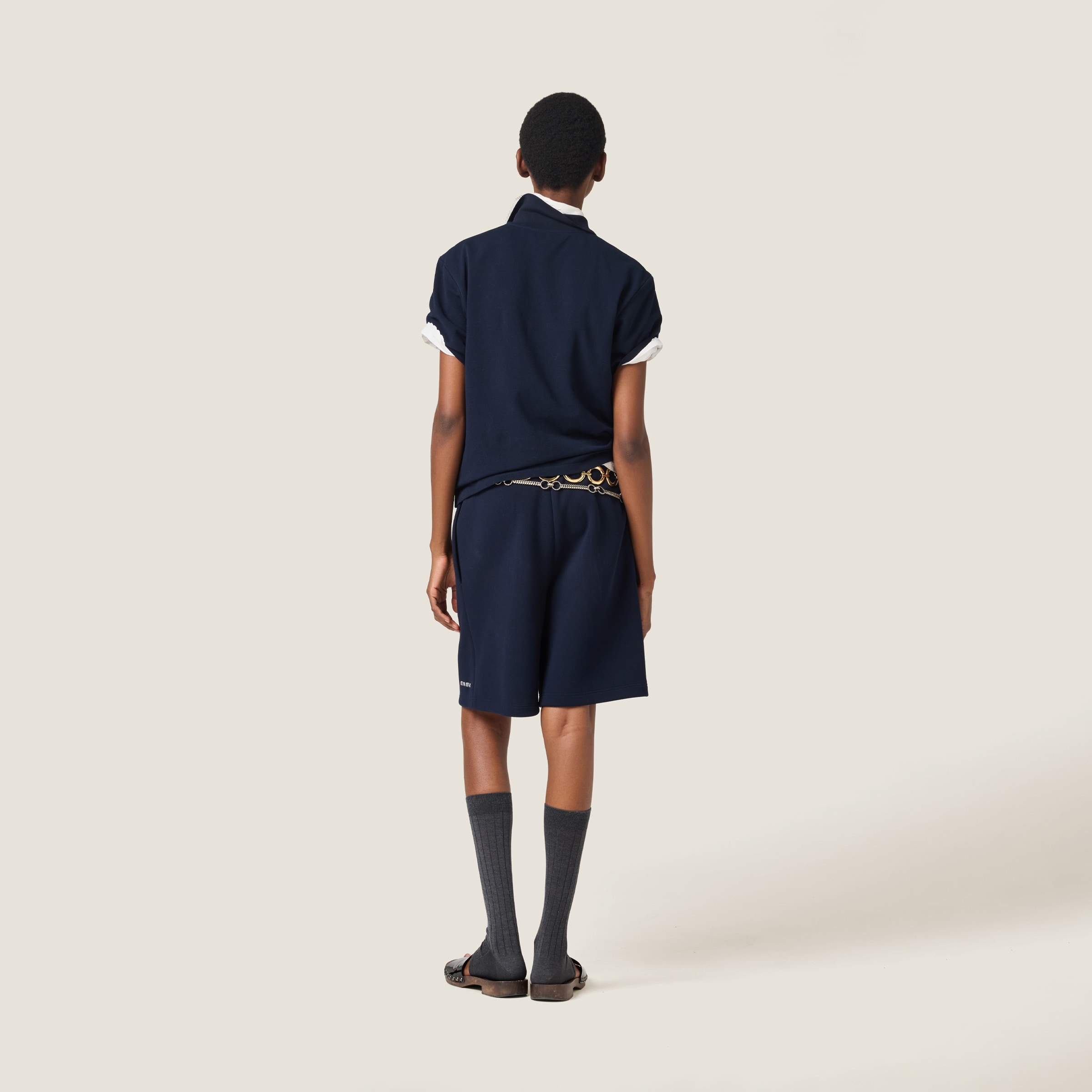Bonded piqué and technical jersey Bermudas - 3
