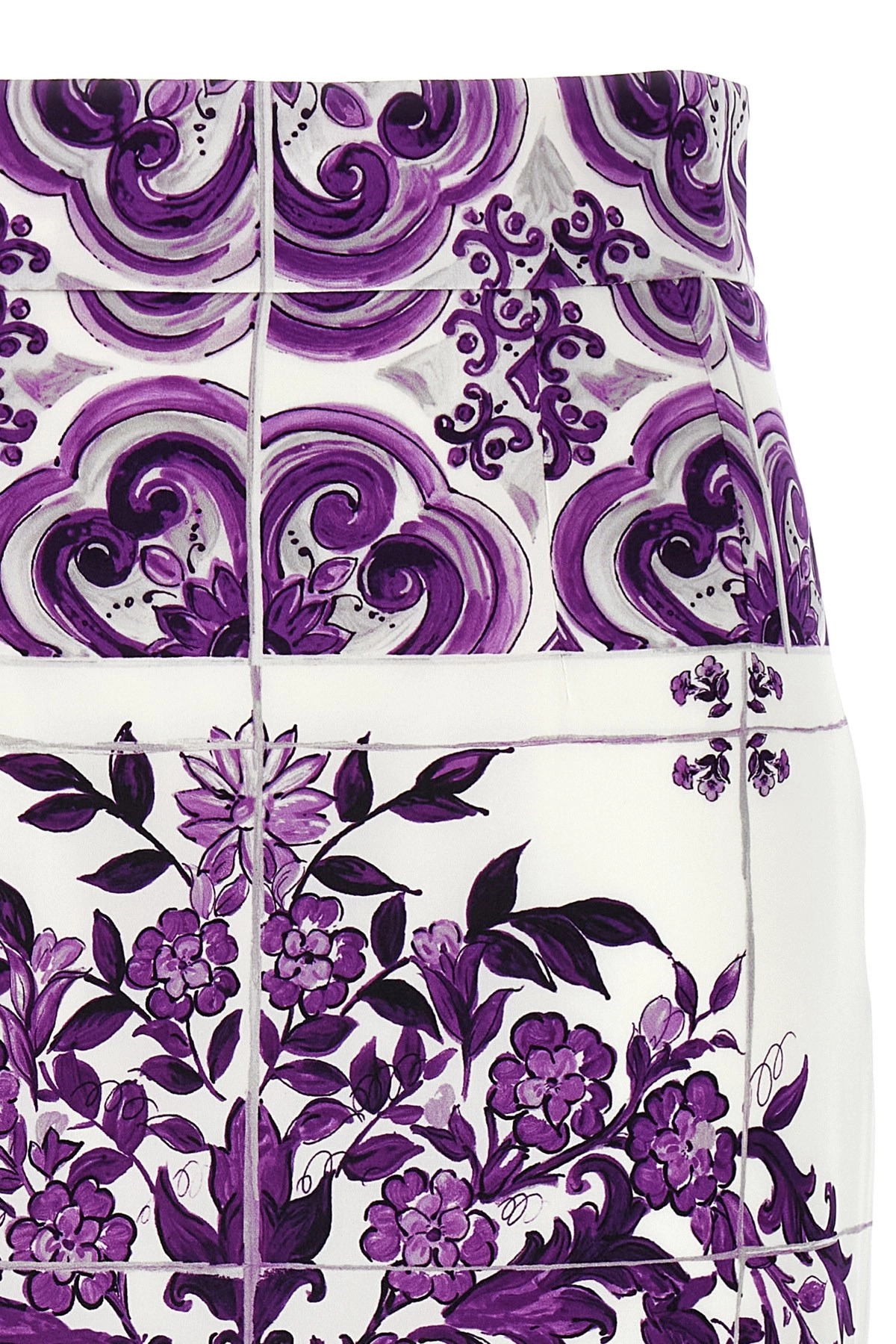 'Maiolica' print silk skirt - 4
