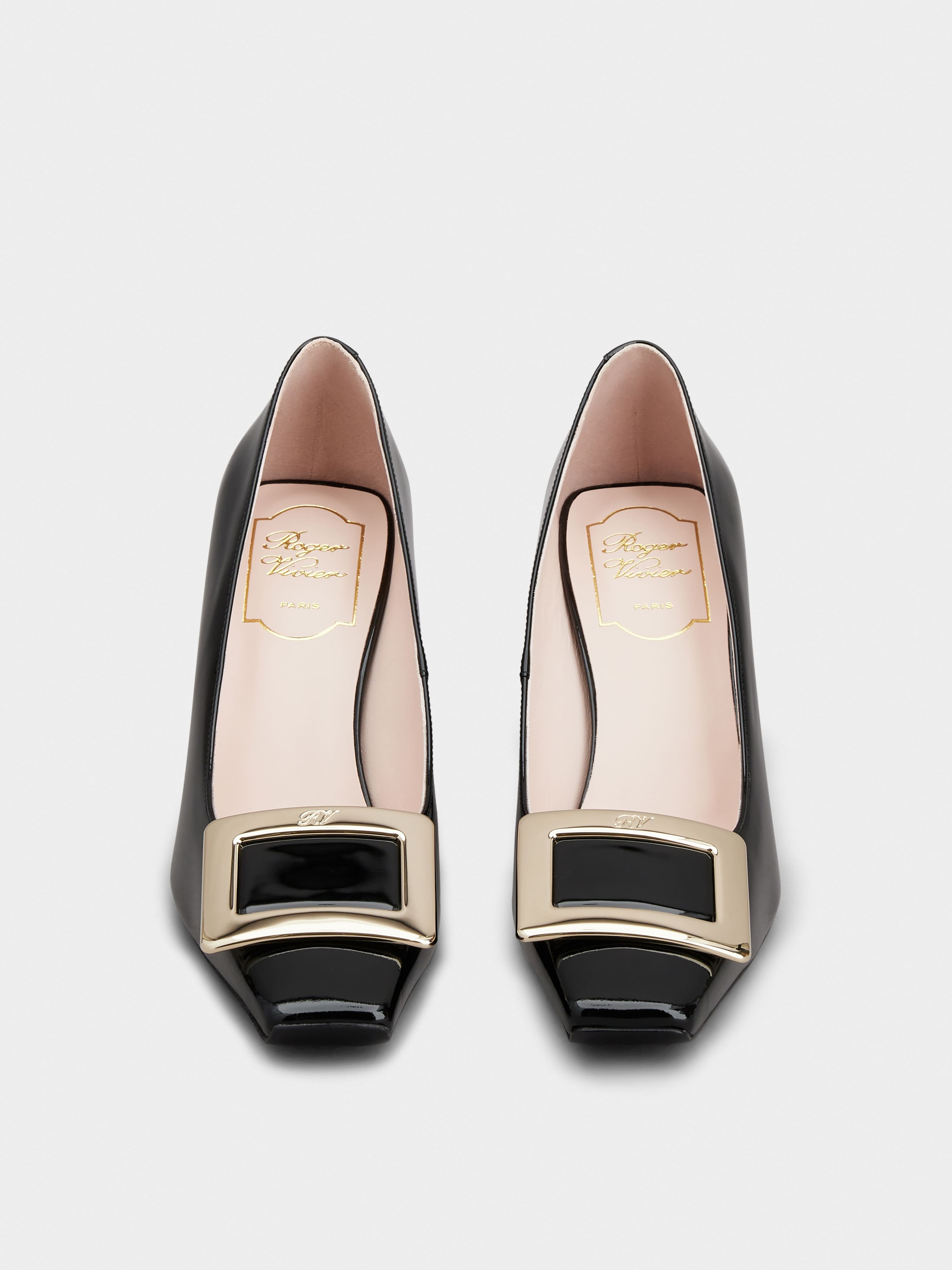 Belle Vivier Metal Buckle Pumps in Patent Leather - 7